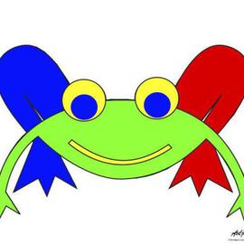 Frederic the Frog print on paper or canvas By Asbjorn Lonvig