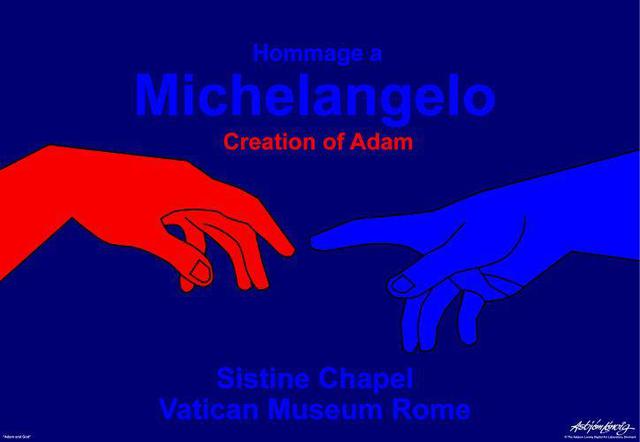 Artist Asbjorn Lonvig. 'Hommage A Michelangelo' Artwork Image, Created in 2006, Original Painting Other. #art #artist