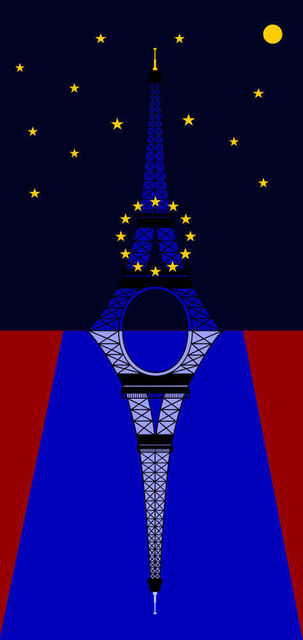 Asbjorn Lonvig  'Inspired By The Tour Eiffel  EU And The Palai De Chaillot', created in 2010, Original Painting Other.