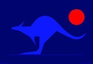 Asbjorn Lonvig: 'Kangaroo', 2006 Serigraph, Abstract.  Print on canvas. Numbered and signed.Wildlife - Inspired by Australia. ...