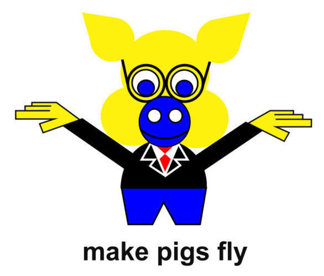 Asbjorn Lonvig  'Make Pigs Fly', created in 2007, Original Painting Other.