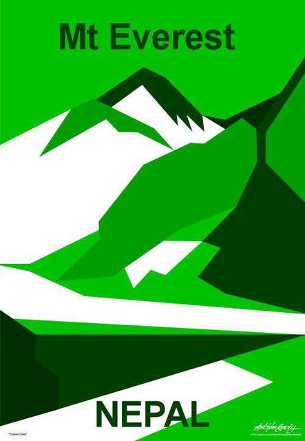Artist Asbjorn Lonvig. 'Nepal In Green' Artwork Image, Created in 2006, Original Painting Other. #art #artist