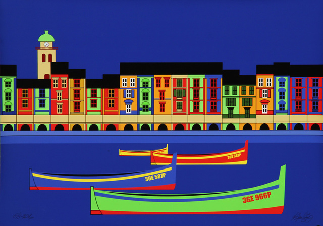 Asbjorn Lonvig  'Portofino Harbor', created in 2016, Original Painting Other.