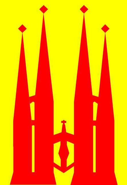 Asbjorn Lonvig  'Spain Six Sagrada Familia Barcelona Skyline', created in 2005, Original Painting Other.