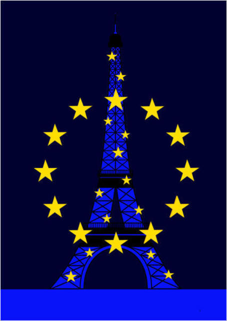 Asbjorn Lonvig  'The Eiffel And EU', created in 2010, Original Painting Other.