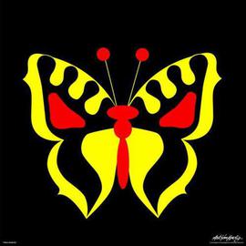 Yellow Butterfly print on paper or canvas By Asbjorn Lonvig