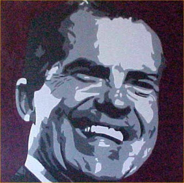 Artist Asbjorn Lonvig. 'Nixon' Artwork Image, Created in 2000, Original Painting Other. #art #artist