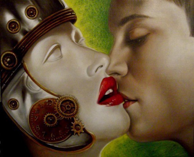Artist Corpullis Lory. 'The Mechanics Of Love' Artwork Image, Created in 2015, Original Painting Oil. #art #artist