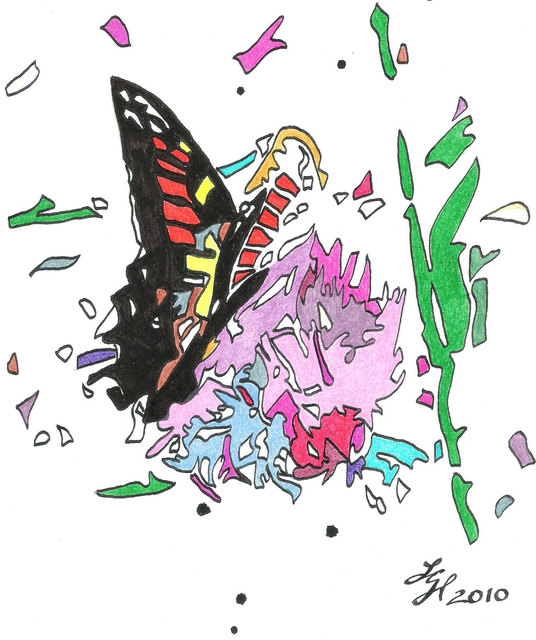 Artist Loretta Nash. 'Butterfly 2010' Artwork Image, Created in 2010, Original Mixed Media. #art #artist