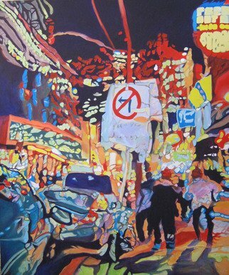 Claudette Losier: 'No Left Turn', 2013 Acrylic Painting, Cityscape.    Working through images of different cities where I lived and worked to give a sense of place in the abstract form.      ...