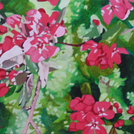Claudette Losier: 'We Must Believe In Spring Eternal 6', 2009 Oil Painting, Floral. Artist Description:  Crab Apple Blossom ...