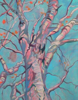 Claudette Losier: 'birch tree', 2018 Acrylic Painting, Trees. Birch tree...