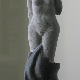 Lou Lalli: 'Birth of Venus', 2004 Stone Sculpture, Figurative. Artist Description: This piece is executed in Champlaign Black Marble. The black stone contains small White fossils the are evident in the polished lower portion....