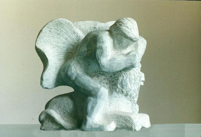 Lou Lalli  'Heracles And The Nemean Lion', created in 2004, Original Sculpture Stone.