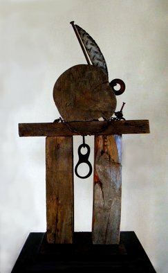 Louise Parenteau: 'ALANIS', 2010 Mixed Media Sculpture, Ethnic.        Scrap material:wood, metal, found objects sculpture, art, ethnic, tribal, wood, metal, scrap, recycled, contemporary, actual, african                 ...