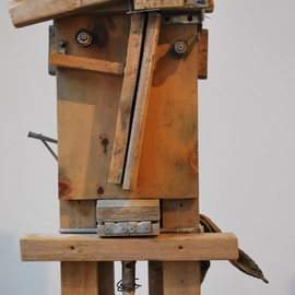 Louise Parenteau: 'PABLO', 2007 Mixed Media Sculpture, Representational. Artist Description:      Scrap material: Wood, metal, cloth, found objects.    Scrap material:wood, metal, leather, found objects     ...