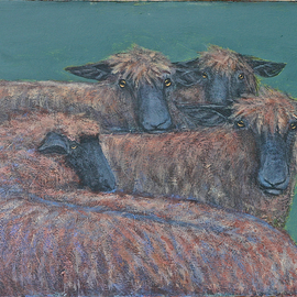 Lynn Rupe: 'Monkton sheep blue', 2010 Acrylic Painting, Animals. Artist Description:  My sheep. Monkton, Vermont ...