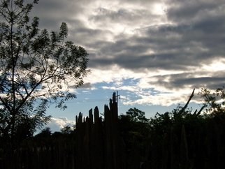 Laurie Delaney: 'Broken Fences', 2011 Color Photograph, Landscape. Honduras, sunset silhouette...