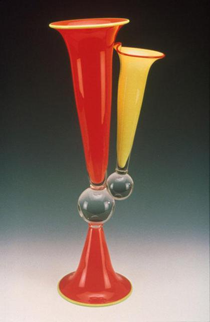 Lawrence Tuber  'Orange And Apple Vessel Family', created in 2002, Original Sculpture Glass.