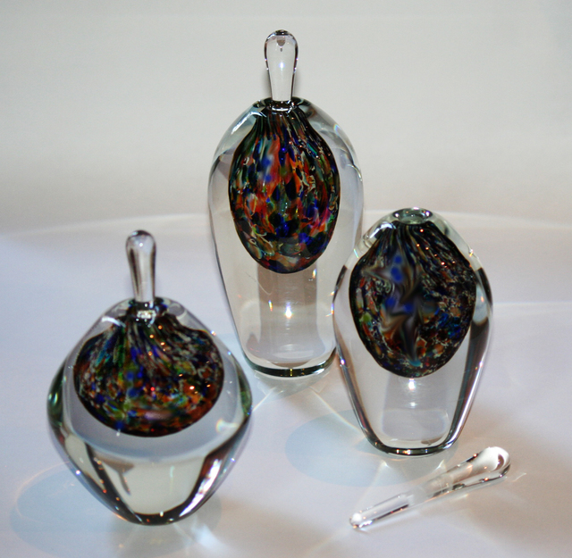 Artist Lawrence Tuber. 'Perfume Bottles' Artwork Image, Created in 2014, Original Glass Cast. #art #artist