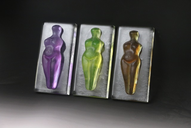 Lawrence Tuber  'Astarte Triptych', created in 2022, Original Sculpture Glass.