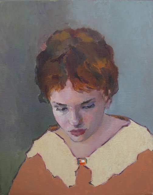 Lubov Meshulam Lemkovitch  'Portrait Of A Girl', created in 2009, Original Painting Oil.