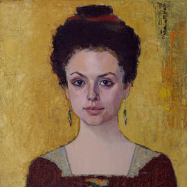 Lubov Meshulam Lemkovitch: 'Rackel', 2007 Oil Painting, Portrait. Artist Description:  Portrait of a young woman. ...