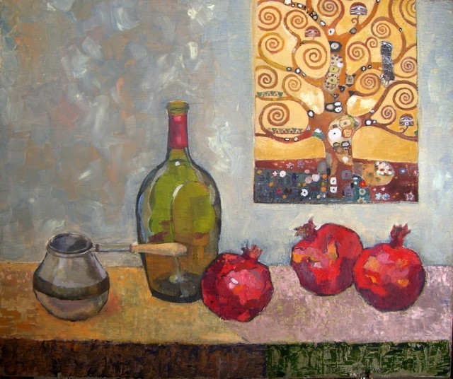 Lubov Meshulam Lemkovitch  'Still Life With Klimt', created in 2009, Original Painting Oil.