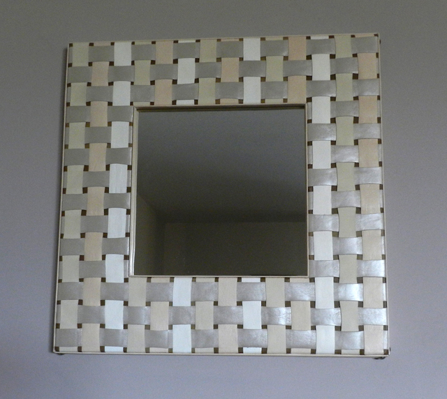 Evelyne Parguel  'Satin Nude Authentic Lambskin Wallmirror ', created in 2014, Original Ceramics Other.