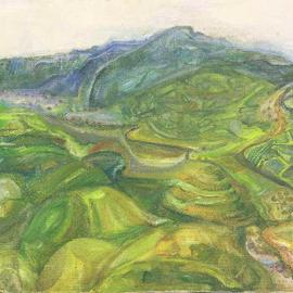 Lucia Timis: 'Landscape 02', 1950 Oil Painting, Landscape. 