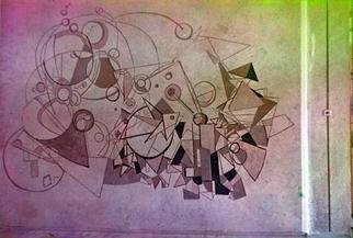 Lucia Timis: 'sgraffito01', 1980 Other, Abstract. Mural Artwork- Sgraffito,Accounting Center, Cluj, Romania...
