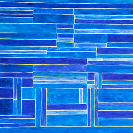 Ludmilla Wingelmaier: 'blue', 2022 Acrylic Painting, Abstract. Artist Description: Geometric abstraction gives clarity to the thoughts and bright colors fill the soul with emotions. Thanks to the interplay of geometry and blue surfaces, a harmony is created on the canvas and in space. The painting can be hung up. For shipping, the painting is carefully packed in ...