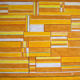 Ludmilla Wingelmaier: 'yellow ways', 2022 Acrylic Painting, Abstract. Artist Description: Geometric abstraction gives clarity to the thoughts and bright colors fill the soul with emotions. Thanks to the interplay of geometry and yellow surfaces, a harmony is created on the canvas and Hope, happiness and joy in space. The painting can be hung up. For shipping, the painting ...