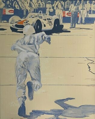 Ludo Knaepkens: 'le mans start', 2021 Acrylic Painting, Automotive. Popart: acryl on canvas...
