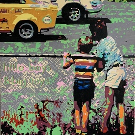 Ludo Knaepkens: 'little boys', 2022 Acrylic Painting, Automotive. Artist Description: Popart: acryl on canvas...