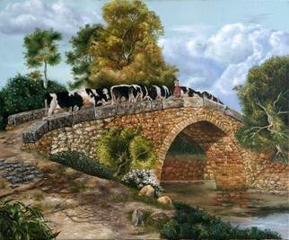 Luiz Henrique Azevedo: 'All pass', 2007 Oil Painting, Life.  . . . Yes, all pass like the clouds in the sky and the cattle crossing the bridge. ...