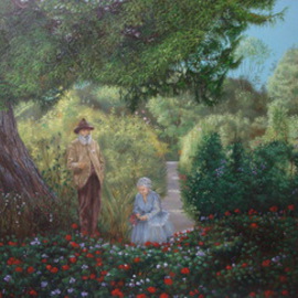 Luiz Henrique Azevedo Artwork Monet enjoy your garden, 2013 Oil Painting, Garden