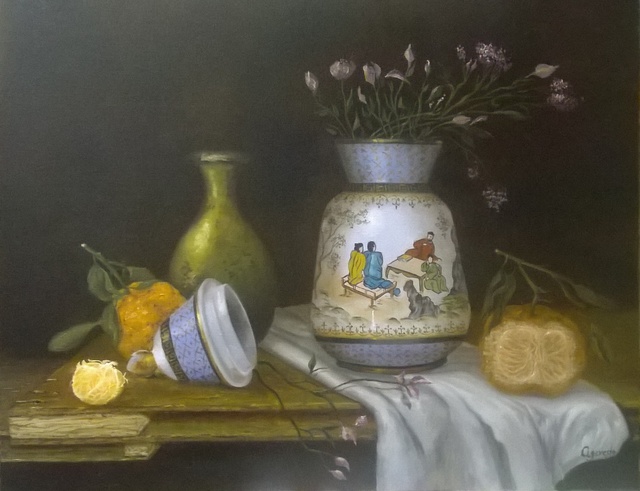Luiz Henrique Azevedo  'The Chinese Vase In My Parents House', created in 2015, Original Painting Oil.