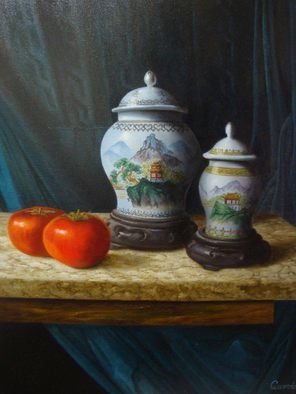 Luiz Henrique Azevedo: 'Vases and khakis', 2013 Oil Painting, Still Life. My chinese vases and khakis....
