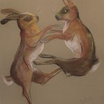 Boxing hares 1 By Tom Lund-Lack