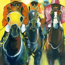 Tom Lund-lack: 'Energy 5', 2010 Oil Painting, Equine. Artist Description:      The fifth painting in a series exploring the ways in which horse racing can be rendered to capture power, energy and drama.This piece is to be exhibited at the Red Dot Art Fair, New York 3- 6 March 2011. It is with Artisan Direct Ltd, 82 Callingham ...