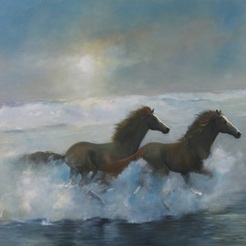 Tom Lund-lack: 'Free Spirits', 2013 Oil Painting, Equine. Artist Description: A powerful illustration of freedom. ...