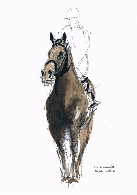 Tom Lund-Lack  'Jockey Study No 3', created in 2012, Original Painting Ink.