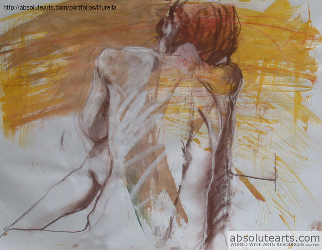 Lucille Rella  'Backview', created in 2013, Original Drawing Pastel.