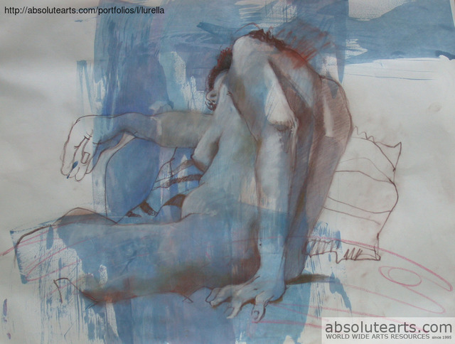 Lucille Rella  'Blues', created in 2013, Original Drawing Pastel.