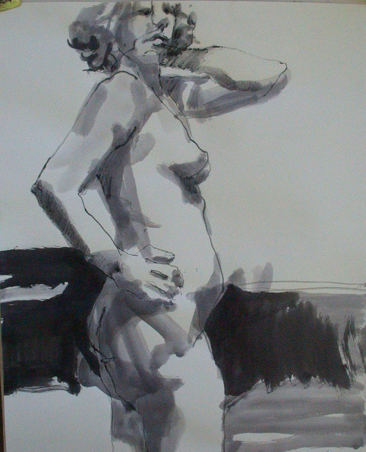 Artist Lucille Rella. 'Figure Study 3' Artwork Image, Created in 2010, Original Drawing Pastel. #art #artist