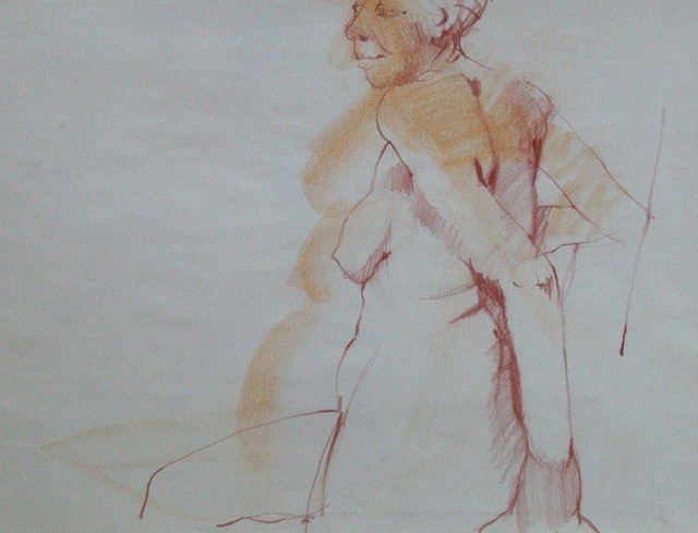 Artist Lucille Rella. 'Figure Study D' Artwork Image, Created in 2009, Original Drawing Pastel. #art #artist