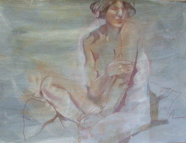 Lucille Rella  'Looking Back', created in 2010, Original Drawing Pastel.