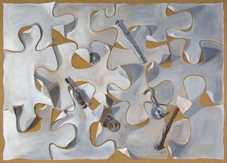 Lucille Rella: 'Nuts and Bolts', 2009 Acrylic Painting, Abstract. 