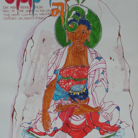 Lucille Rella: 'Om Mani Padme Hum', 2011 Other Drawing, Figurative. 